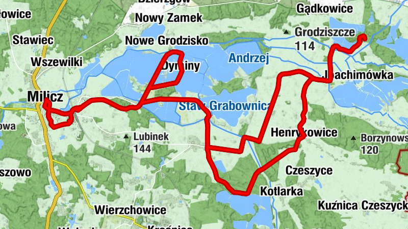 Hubertówka - Potasznia pod Gądkowicami - Potasznia - Milicz