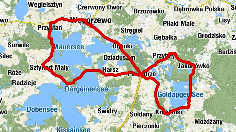 Trygort - Kościół pw. Świętego Maksymiliana Kolbego - Kościół pw. Świętego Stanisława Kostki - Przystań