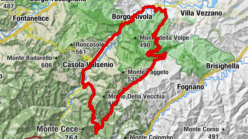 Borgo Rivola - Abbazia San Giovanni Battista in Valsenio - Monte Mauro - Pieve di Santa Maria in Tiberiaco