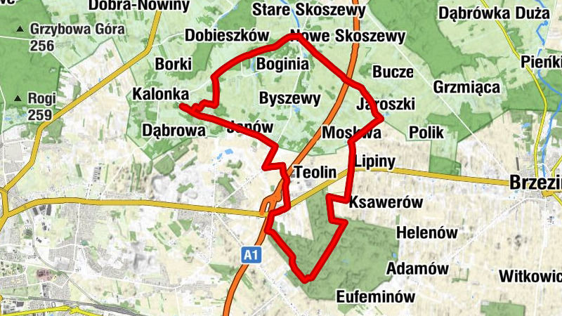 Bukowiec - Grabina Dolna - Grabina - Grabina Górna
