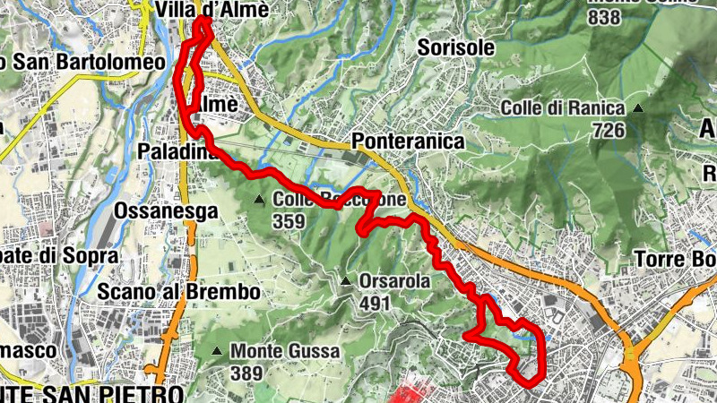 Villa d'Almè - Chiesa di San Bernardino in Pignolo - Chiesa di Sant'Alessandro in Croce - Chiesa