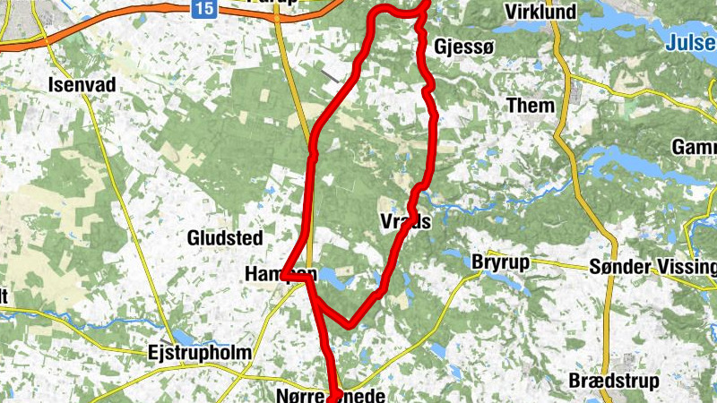 Nørre Snede - Vrads - Asklev - Løgager Gårde
