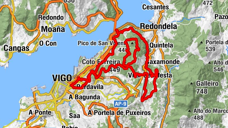 Vigo-Urzáiz - Coto Ferreira - Coto Rapado - Vigo