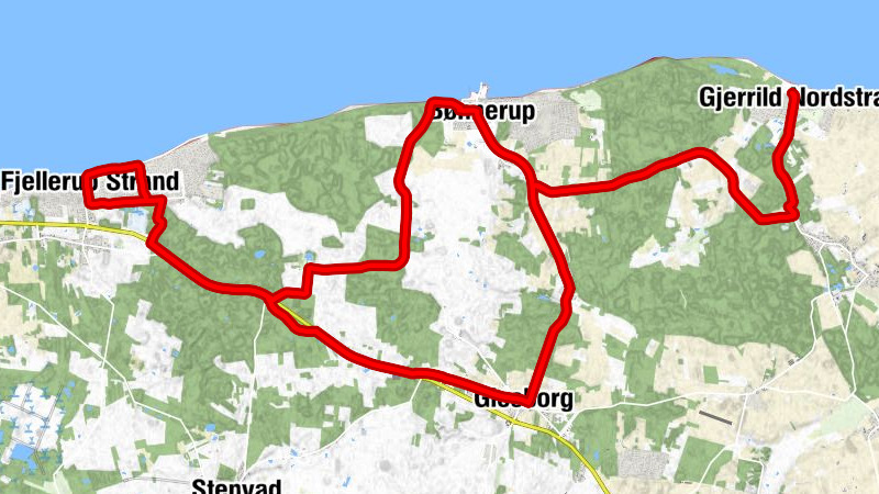 Gjerrild Nordstrand - Brøndstrup - Emmedsbo - Bønnerup