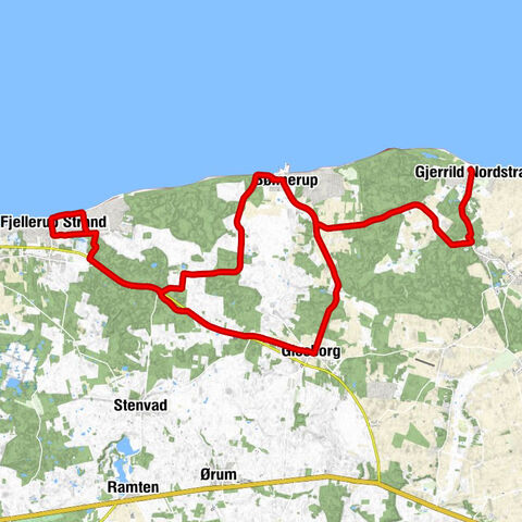 Gjerrild Nordstrand - Brøndstrup - Emmedsbo - Bønnerup