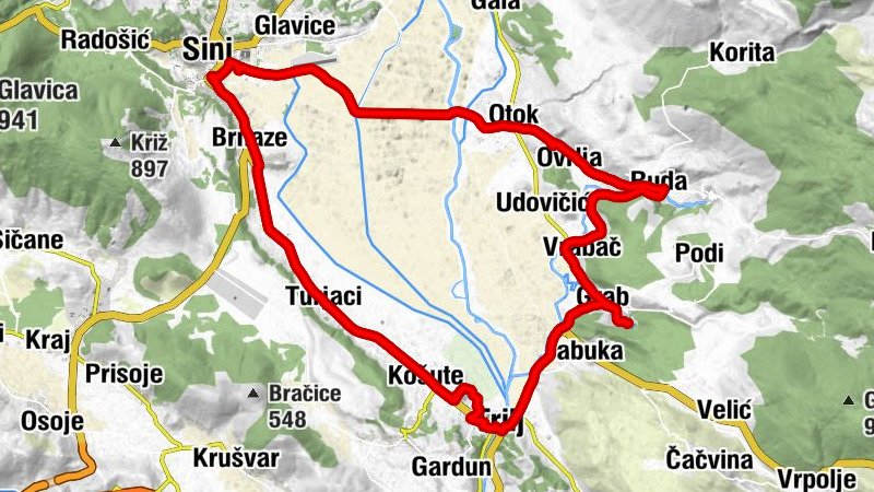 Sinj - Sveti Martin - sv.Ivana Krstitelja - Žankova Glavica