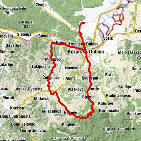 Hrvatska Dubica - Donji Cerovljani - Dubička Brda - Kozarska Dubica