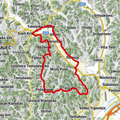 Tuheljske Toplice - Bezavina - Kraljevski breg - Črešnjevec