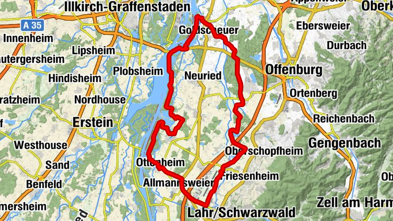 Ottenheim - Hannemanns Eck - Schollenhütte - Gaststätte Anglerheim