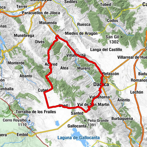 Estación de Daroca - La Perragorda - La Roca - Puerto de Villafeliche