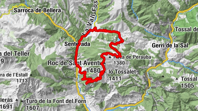 la Torre de Cabdella - Mare de Déu de Gràcia - Coll de Mentui - Trossos del Prat