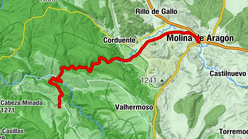 Molina de Aragón - El Huso - La Hoz - Lebrancón