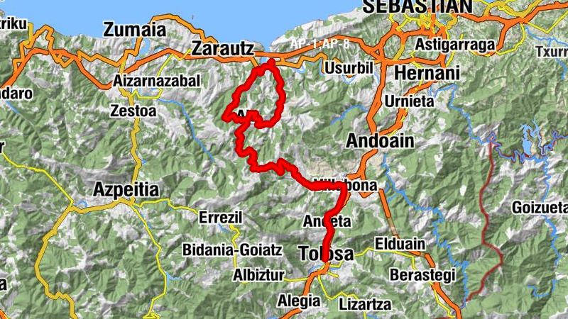 Alde Zaharra - Tolosa - Benta-aldea - San Paulo Ermita