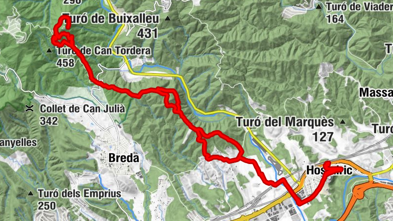 Cova del Relliguer - Hostalric - Turó de la Móra - Montsoriu