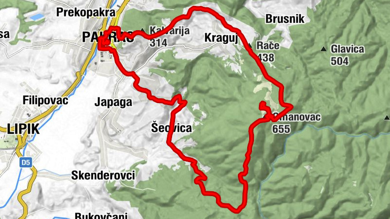 Pakrac - Omanovac - Rače - Kalvarija