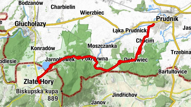Prudnik - Špitální kostel sv. Kříže - Zlaté Hory - Kostel Nanebevzetí Panny Marie