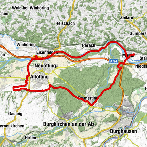 Marktl - Gasthof Hummel - S'tona Kreiz (Steinernes Kreuz) - Jetzkapelle