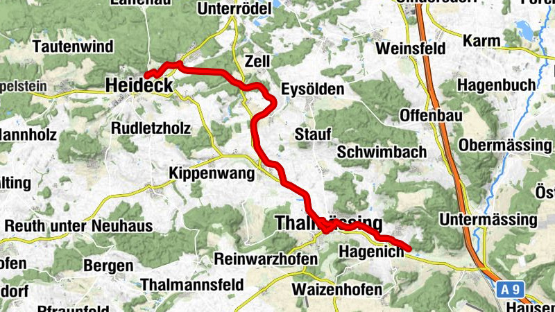 Heideck - Seiboldsmühle - Thalmässing