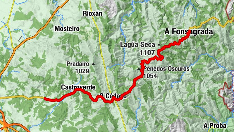 Igrexa de Santa María da Fonsagrada - Complejo Rural O Piñeiral - Alto da Baqueriza - Igrexa de Santiago da Fontaneira