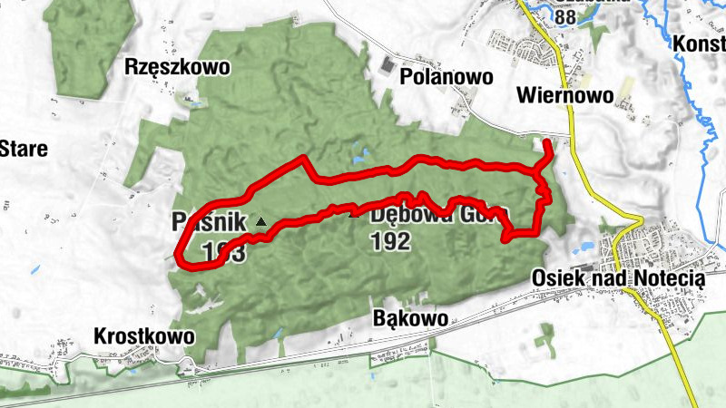 powiat pilski - Wilcza Góra - Dębowa Góra - Góra Masztowa