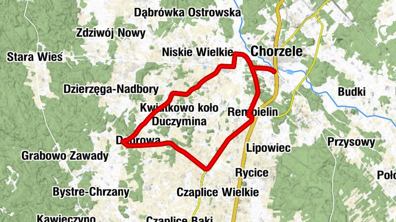 Chorzele - Rembielin - Krzynowłoga Wielka - Dąbrowa