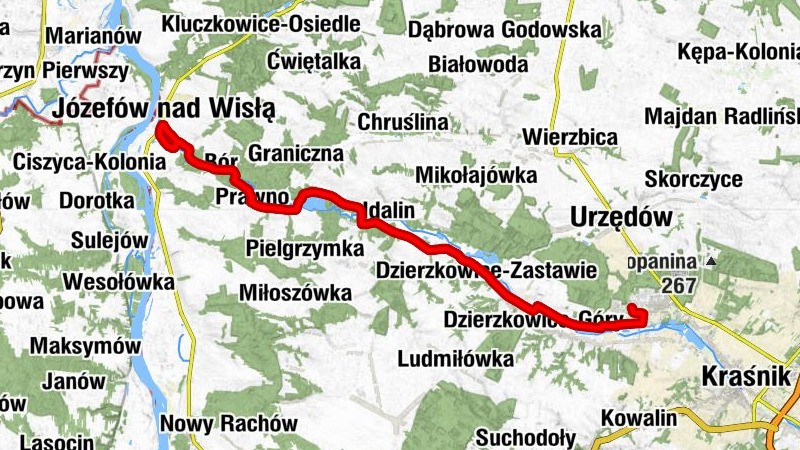 Wyżnianka-Kolonia - Kościół pw. Zwiastowania Pańskiego w Boiskach - Kościół pw. Świętej Anny w Prawnie - Józefów nad Wisłą