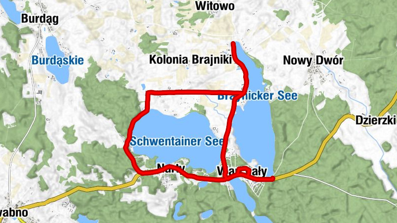 powiat szczycieński - Warchały - Narty - Brajniki