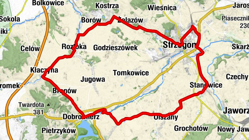 Strzegom - Kościół filialny św. Jadwigi w Szymanowie - Kościół pw. Św. Stanisława biskupa i męczennika - Kościół Najświętszego Zbawiciela Świata i Matki Boskiej Szkaplerznej z Góry Karmel
