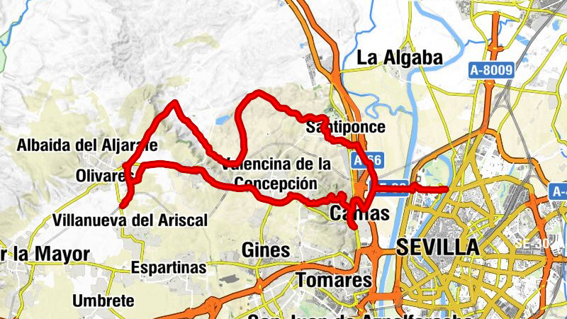 Villanueva del Ariscal y Olivares - Cerro de Santa Brígida - Camas - Sevilla