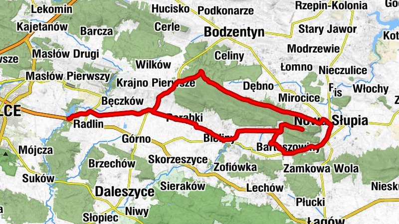 Parcele - Kościół pw. Świętego Jacka - Łysa Góra - Kościół pw. Świętego Wawrzyńca