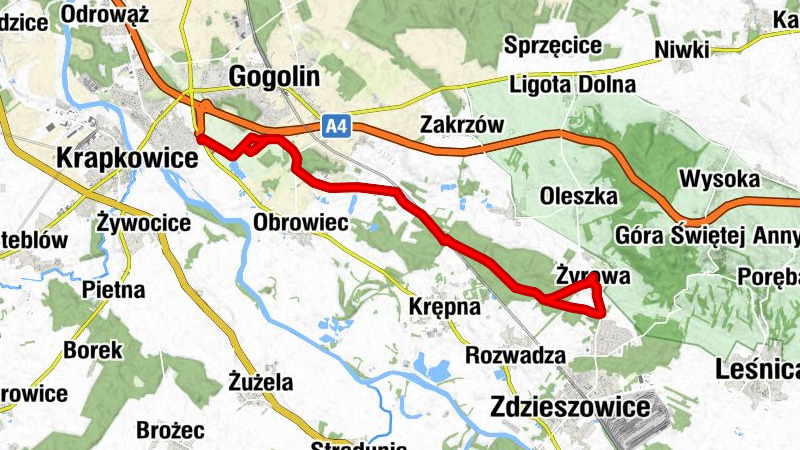 Krapkowice - Bagno - Podolszynie - Żyrowa