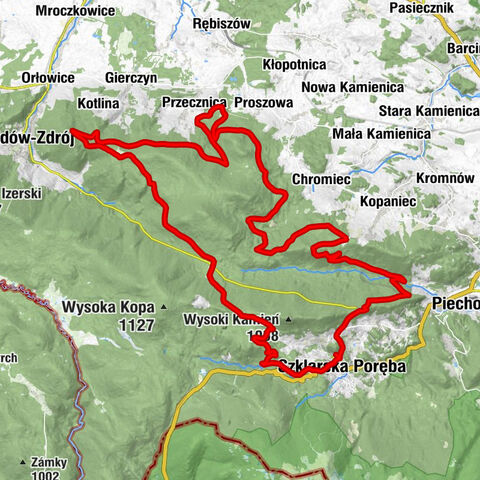 Szklarska Poręba Górna - Szklarska Poręba - Szklarska Poręba-Huta - Czepiec