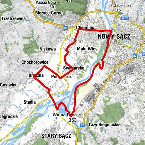 Nowy Sącz - Chełmiec - Gaj Chełmecki - Osiedle Helena