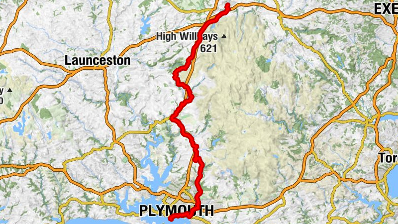 Brittany Ferries, Plymouth - Longtimber Tor - St Petroc's Church - Okehampton Baptist Chapel