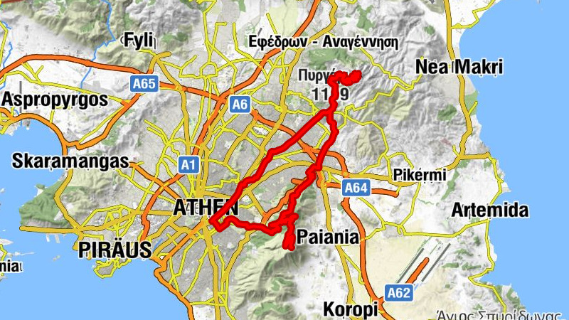 Αθήνα - Παρεκκλήσιον Τριών Ιεραρχών - Μονή Αγίου Ιωάννου Κυνηγού - Πυργάρι