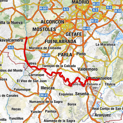 Carril Toledano - Urbanización El Pinar - Valdemoro - Ciempozuelos