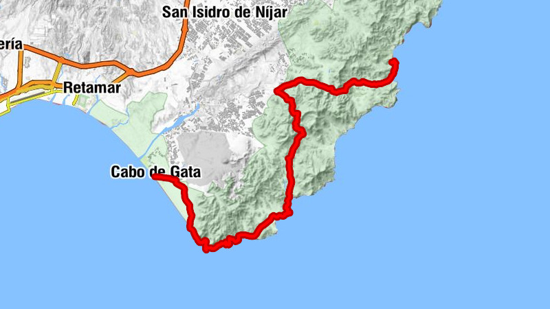 Cabo de Gata - Collado de Vela Blanca - Collado de la Cruz - Níjar