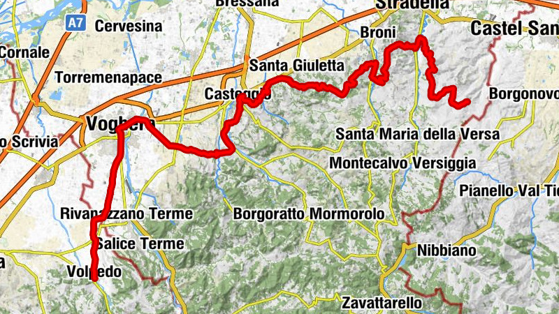 Rovescala - Monte Campone - Colle Pistornile - Monleale