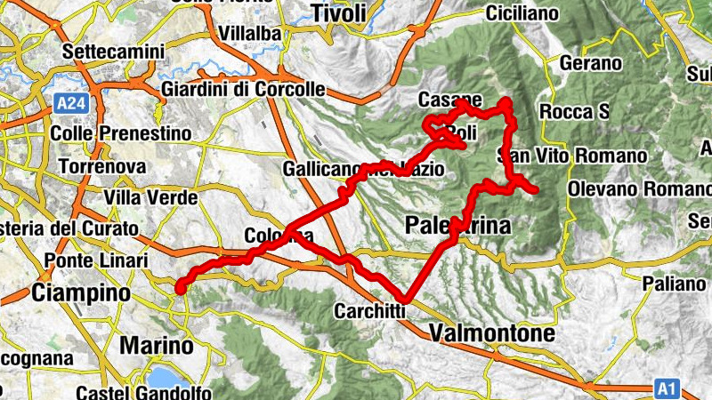 Frascati - Santa Maria di Capo Croce - Colle Scansasacchi - Monte Guadagnolo