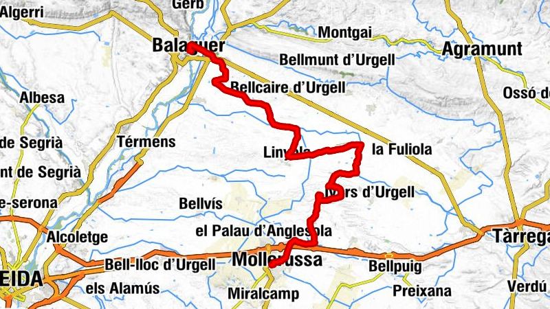 Mollerussa - Sant Miquel Arcàngel de Vila-sana - Sant Miquel de Vallverd - Balaguer