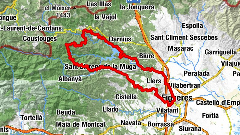 Figueres - Collet de Rocacorba - Sant Feliu de Carbonills - Collada del Fau