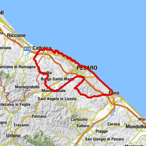 Cattolica - La Montagnola - Monte Trebbio - Monte di San Bartolo