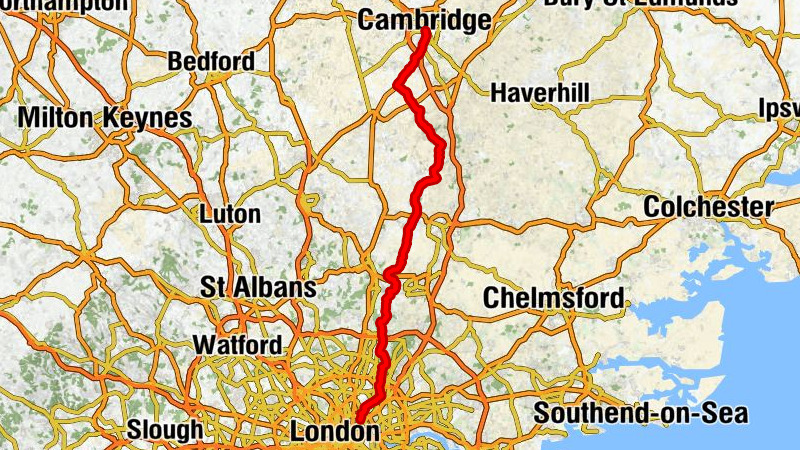 Cambridge - St James Stanstead Abbots - St Peter, Roydon - London