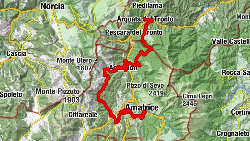 Arquata del Tronto - Il Castelluccio - Colle Vicenne - Amatrice