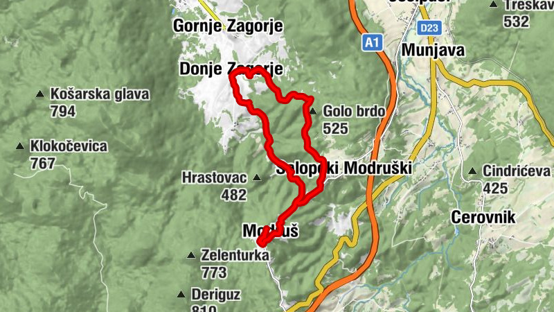 Cetinjani - Donje Zagorje - Donji Puškarići - Lug