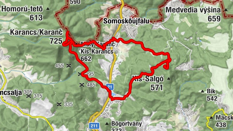Kempingtelep - Salgó - Malý Karanč / Kis-Karancs - Karancs/Karanč