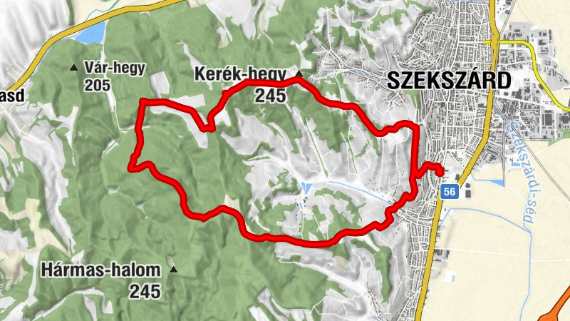 Szekszárd - Szarvas-szurdik - Kerék-hegy - Bakta