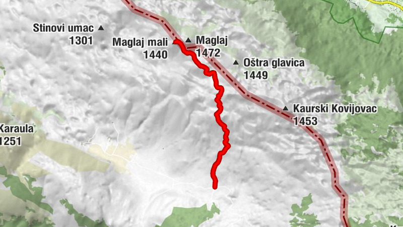 Gornji Bitelić - Peratovačka glavica - staje Đapić - Maglaj mali