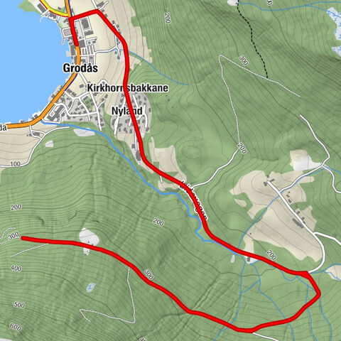 Grodås - Kirkhornsbakkane - Nyland