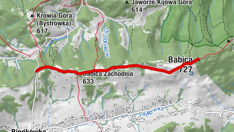 Bieńkówka - Babica Zachodnia - Kliniec - Babica
